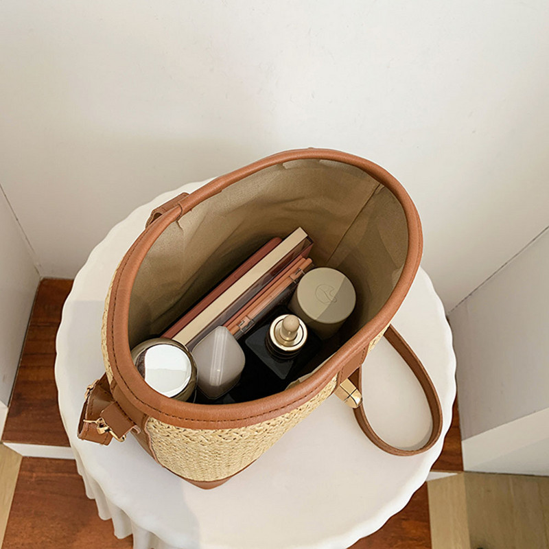 Ljetna torba za 2023. Torba preko ramena Ženska torba od slame od ratana na rame Ženska torba za slobodno vrijeme Ženska torba za plažu Mala shopping torba