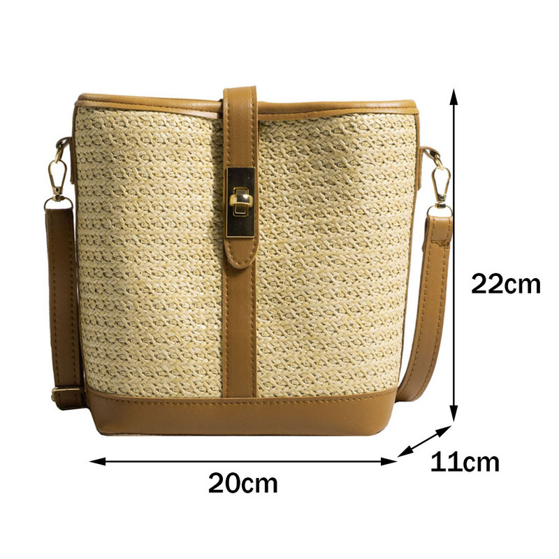 Ljetna torba za 2023. Torba preko ramena Ženska torba od slame od ratana na rame Ženska torba za slobodno vrijeme Ženska torba za plažu Mala shopping torba