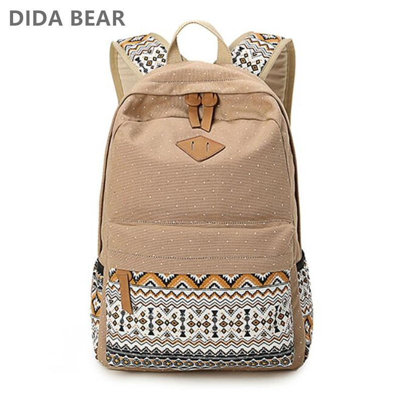 Naiste lõuend seljakotid Naiste seljakott Moe täpiline naiste koolikotid teismelistele tüdrukutele suur reisiseljakott Mochila