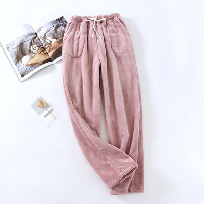Γυναικείο Φθινόπωρο και Χειμώνας Ζεστό Φαρδύ Παντελόνι Φαρδύ Μεγάλο Μέγεθος Χοντρό Κοραλί Φλις Σπίτι Πυζά Γυναικεία Πυτζάμες Παντελόνια