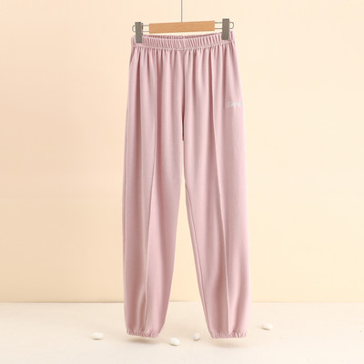 Οδοντογλυφίδα λωρίδα χοντρή και βελούδινη παντελόνα πιτζάμα Με μεσαία ραφή τσιμπημένη πιέτες και παντελόνι Homestay Ζεστό ζεστό γυναικείο παντελόνι