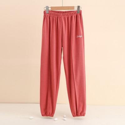 Οδοντογλυφίδα λωρίδα χοντρή και βελούδινη παντελόνα πιτζάμα Με μεσαία ραφή τσιμπημένη πιέτες και παντελόνι Homestay Ζεστό ζεστό γυναικείο παντελόνι