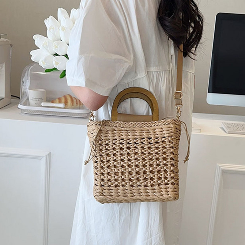Badu.bg Луксозни чанти за жени 2023 г. Сламени чанти Weave The Tote ...