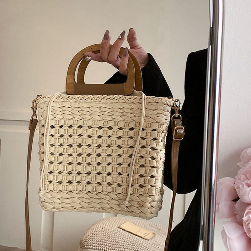 Badu.bg Луксозни чанти за жени 2023 г. Сламени чанти Weave The Tote ...