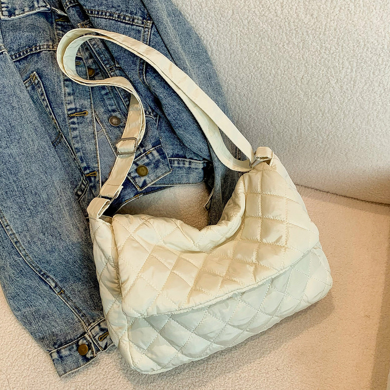 Moteriškas dygsniuotas pečių krepšys, didelės talpos paminkštintas rankinis krepšys, lengvas kvadratinis krepšys, atlenkiamas, pasiuntinių krepšys pirkėjo krepšys