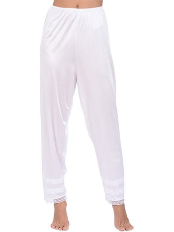 Γυναικεία Sleepwear Satin Sleepwear Μακριά Παντελόνι Πυτζάμες Γυναικεία Νυχτικά Loungear Pj Παντελόνι Παντελόνι με Δαντέλα