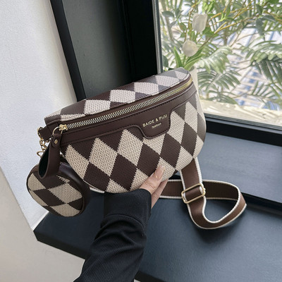 Γυναικεία χιαστί τσάντα στήθους Διαμαντένια δικτυωτή τσάντα στήθος για ζώνη στήθους Τσάντα χιαστί Μικρή τσάντα χιαστί για διακοπές το Σαββατοκύριακο