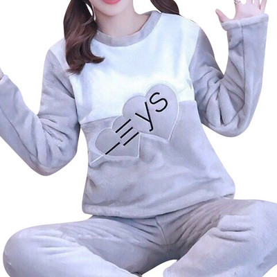 Σετ γυναικείες πιτζάμες φανέλα Νέα φθινόπωρο 2022 Χειμώνας Ζεστό χοντρό κοραλί βελούδο μακρυμάνικο καρτούν Πυτζάμες για σπίτι Σετ πιτζάμες για κορίτσι