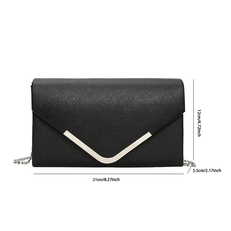 Naiste ümbrissidur ketirihmaga PU nahast ristkorpuse kott Elegantne šikk stiilne pidulik riietatud rahakott