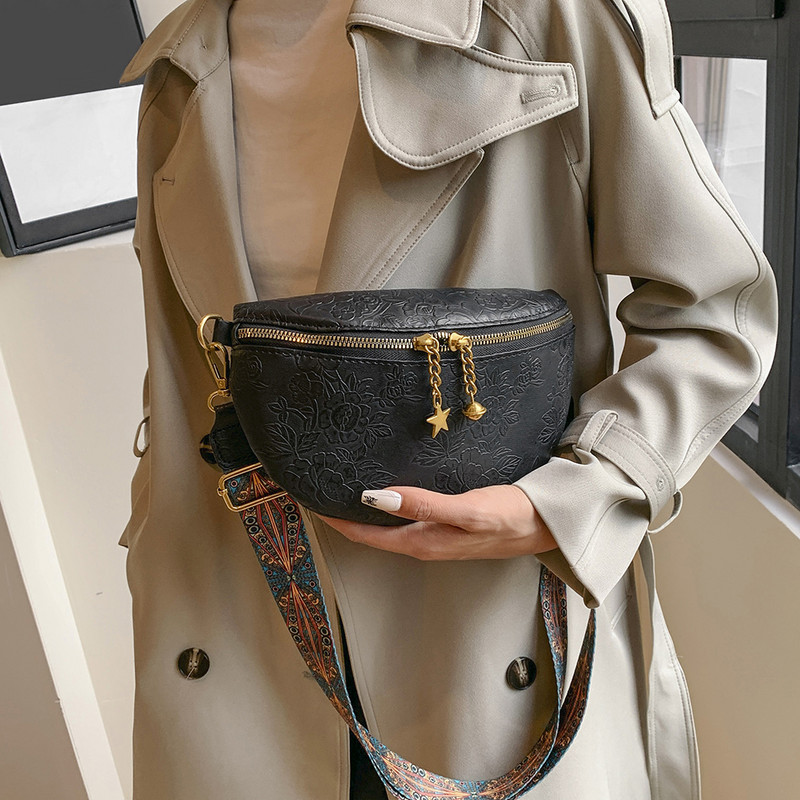 Ženski Fanny Pack Torba za prsa s podesivim remenom Trendy torba preko ramena Cvjetni print Jednobojna torba na rame Jednobojna za putnu kupnju