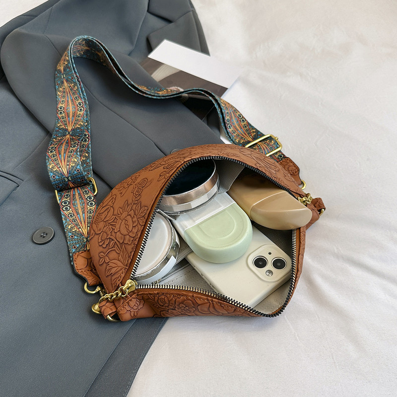 Ženski Fanny Pack Torba za prsa s podesivim remenom Trendy torba preko ramena Cvjetni print Jednobojna torba na rame Jednobojna za putnu kupnju