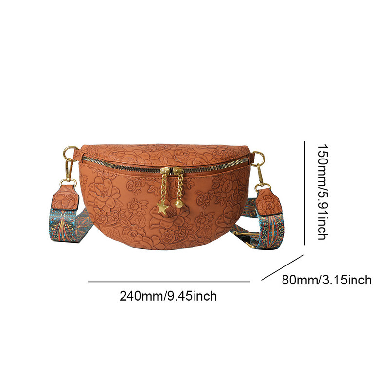 Ženski Fanny Pack Torba za prsa s podesivim remenom Trendy torba preko ramena Cvjetni print Jednobojna torba na rame Jednobojna za putnu kupnju