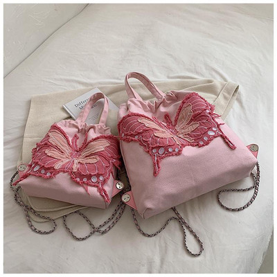 Geantă de umăr retro Cowboy, rucsac pentru femei, 2023, noi doamne, design șic, cu lanț de fluture, geantă de mână pentru femei, geantă tote din pânză