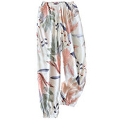 Καλοκαιρινό βαμβακερό σατέν Λεπτό δροσερό και απαλό γυναικείο φαρδύ παντελόνι κουνουπιών Γυναικείο φαρδύ πλαϊνό παντελόνι για το σπίτι Comfort casual ντύσιμο παντελόνι