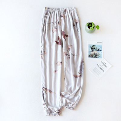 Καλοκαιρινό βαμβακερό σατέν Λεπτό δροσερό και απαλό γυναικείο φαρδύ παντελόνι κουνουπιών Γυναικείο φαρδύ πλαϊνό παντελόνι για το σπίτι Comfort casual ντύσιμο παντελόνι