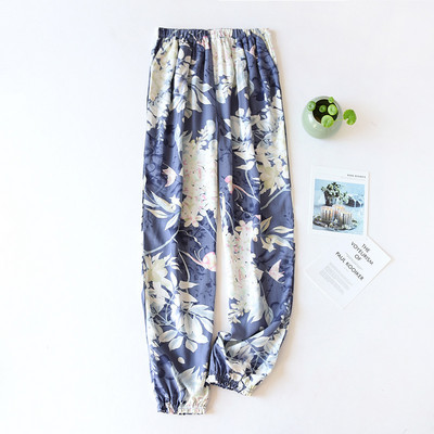 Καλοκαιρινό βαμβακερό σατέν Λεπτό δροσερό και απαλό γυναικείο φαρδύ παντελόνι κουνουπιών Γυναικείο φαρδύ πλαϊνό παντελόνι για το σπίτι Comfort casual ντύσιμο παντελόνι