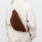 Geantă de piept de pluș pentru femei Geantă cu banane Geantă de cruce pufoasă Geantă de umăr cu blană pentru bărbați Poșetă de călătorie pentru telefon Geanta de iarnă