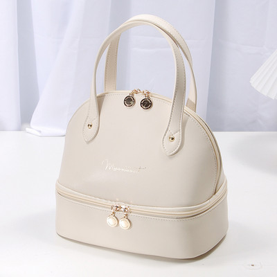 Naiste lõunasöögikott, suure mahutavusega PU-nahast toidukäekott, kahekihiline lõunasöögikarbi konteiner reisimiseks, koolipiknikuks