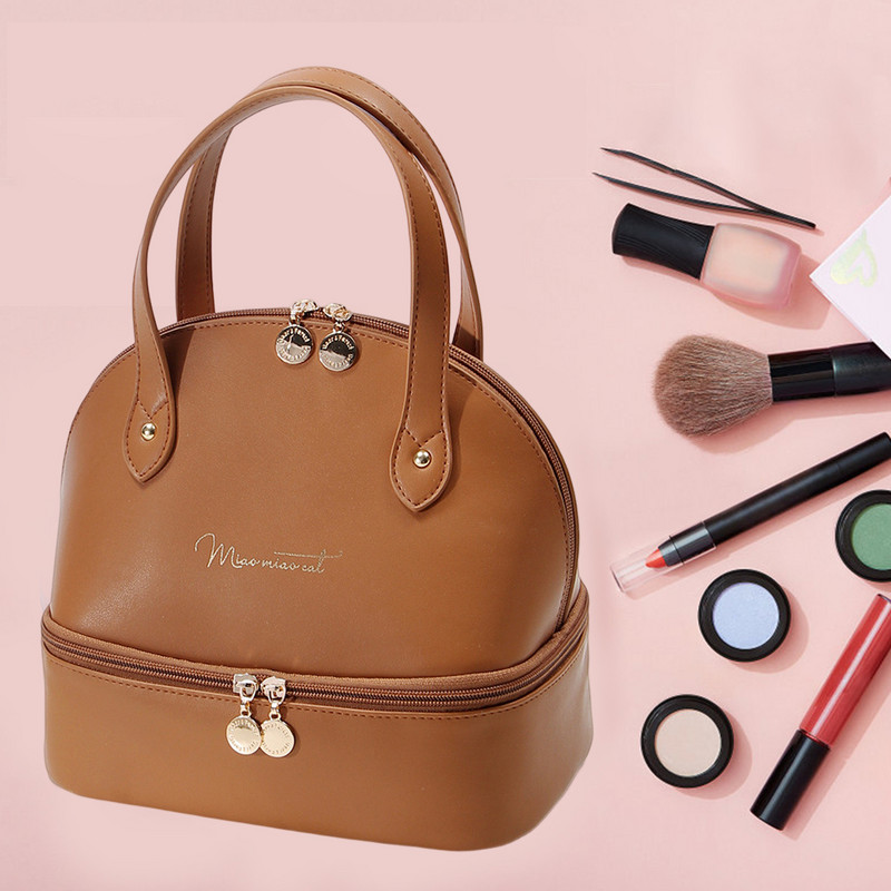 Naiste lõunasöögikott, suure mahutavusega PU-nahast toidukäekott, kahekihiline lõunasöögikarbi konteiner reisimiseks, koolipiknikuks