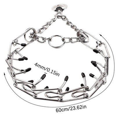 Fém kutyakiképző lánc nyakörvek rozsdamentes vas nyaklánc gumi kalappal Biztonságos kölyökkutyáknak Kicsi Közepes Nagy kutyák Kiegészítők