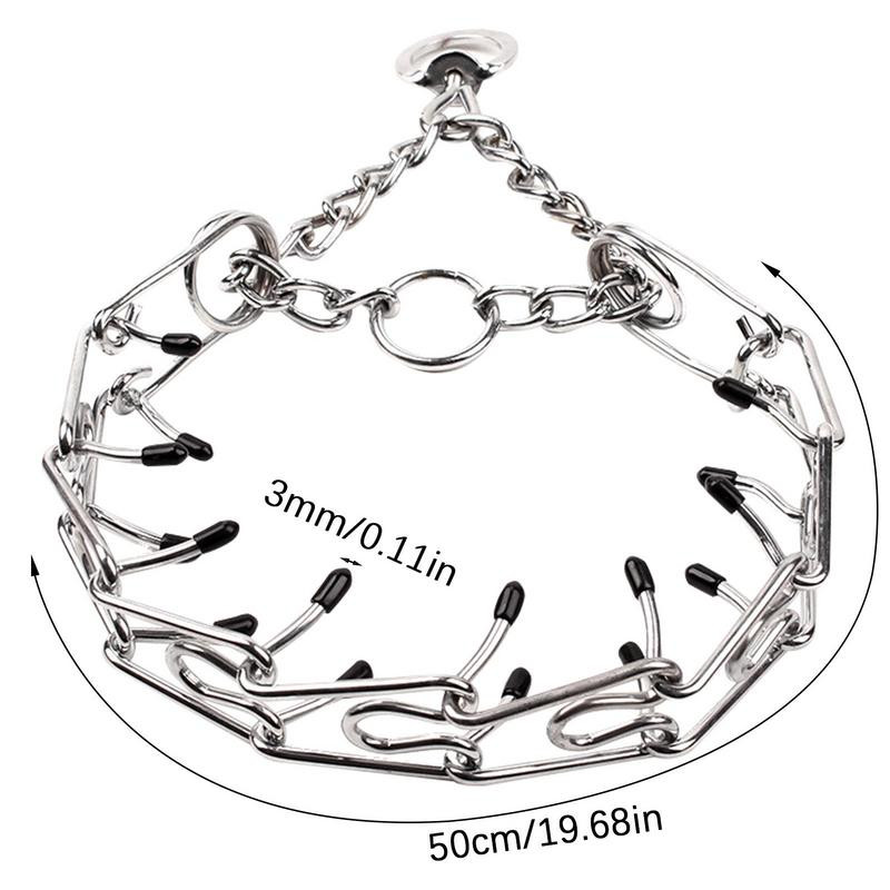 Fém kutyakiképző lánc nyakörvek rozsdamentes vas nyaklánc gumi kalappal Biztonságos kölyökkutyáknak Kicsi Közepes Nagy kutyák Kiegészítők