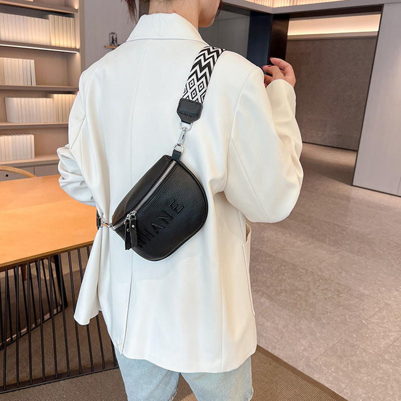 Γυναικεία τσάντα μέσης με φερμουάρ PU Δερμάτινη τσάντα ζώνης ρετρό ρυθμιζόμενο φαρδύ λουράκι μαύρη για ταξίδια πεζοπορίας υπαίθρια τσάντα κινητού τηλεφώνου