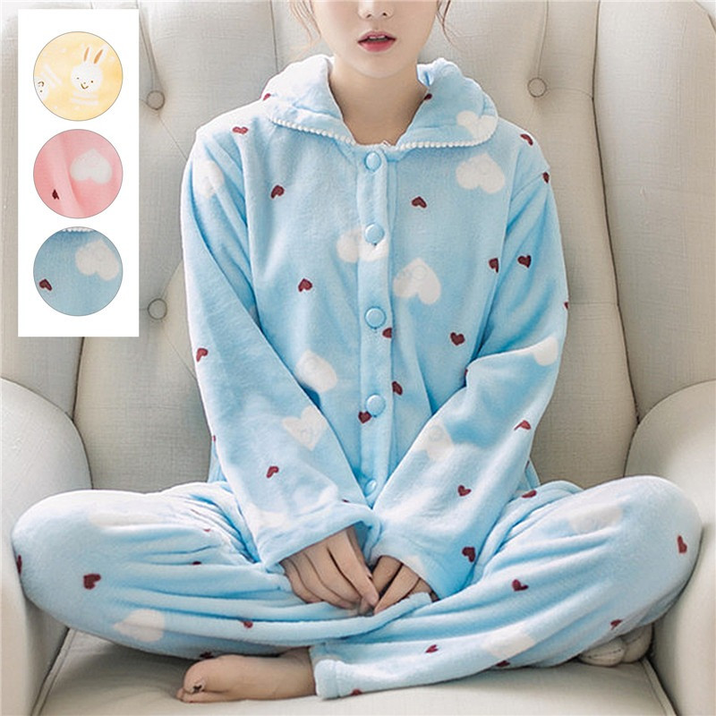 Sametine pidžaama Naine Talvised Korea stiilis ruudulised püksid Kodu Pidžaamad Riided Flanellist Ülikonnad Püksid Pidžaamad Osa, Kaks magamisriietust