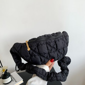 Dámske kabelky Cloud Crossbody, jednofarebné dámske kabelky cez pás, prešívané dámske náprsné kabelky s volánmi, nepremokavé, ľadvinky