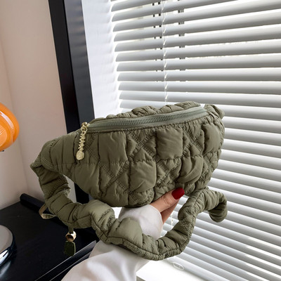 Dámske kabelky Cloud Crossbody, jednofarebné dámske kabelky cez pás, prešívané dámske náprsné kabelky s volánmi, nepremokavé, ľadvinky
