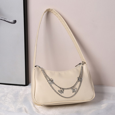 INS Γυναικείες τσάντες αλυσίδας πεταλούδας Τσάντα καραμέλα Χρώμα γυναικείες τσάντες μασχάλης Γυναικείες τσάντες μασχάλης από μαλακό Pu Leather Hobos Πορτοφόλια ταξιδιού Bolsas