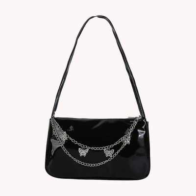 INS Γυναικείες τσάντες αλυσίδας πεταλούδας Τσάντα καραμέλα Χρώμα γυναικείες τσάντες μασχάλης Γυναικείες τσάντες μασχάλης από μαλακό Pu Leather Hobos Πορτοφόλια ταξιδιού Bolsas