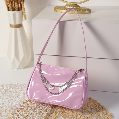 INS Γυναικείες τσάντες αλυσίδας πεταλούδας Τσάντα καραμέλα Χρώμα γυναικείες τσάντες μασχάλης Γυναικείες τσάντες μασχάλης από μαλακό Pu Leather Hobos Πορτοφόλια ταξιδιού Bolsas