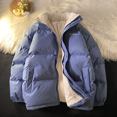 2023 Jachetă de iarnă oversize pentru bărbați Jachetă puf pentru bărbați de culoare solidă, haină căptușită, bărbați, femei, parcă caldă din lână.