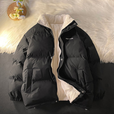 2023 Jachetă de iarnă oversize pentru bărbați Jachetă puf pentru bărbați de culoare solidă, haină căptușită, bărbați, femei, parcă caldă din lână.
