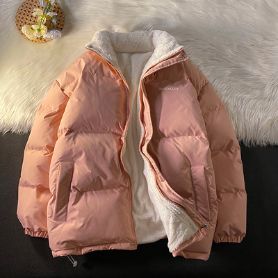 2023 Jachetă de iarnă oversize pentru bărbați Jachetă puf pentru bărbați de culoare solidă, haină căptușită, bărbați, femei, parcă caldă din lână.