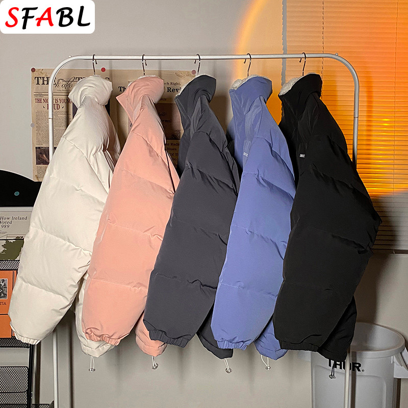 2023 Jachetă de iarnă oversize pentru bărbați Jachetă puf pentru bărbați de culoare solidă, haină căptușită, bărbați, femei, parcă caldă din lână.