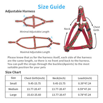 Висококачествен комплект колани за домашни любимци от найлонова карирана коледна серия, каишка за малки и средни кучета