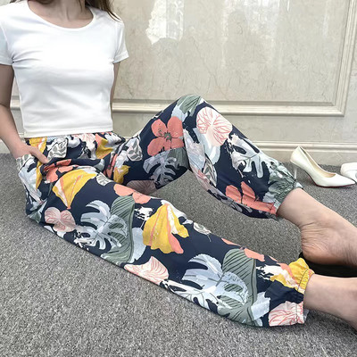 Γυναικεία Casual Print Παντελόνια Palazzo Summer Loose Sleep Πιτζάμα Παντελόνι Φαρδύ πόδι Casual Outdoor Παντελόνι Λεπτό σορτς Cropped Παντελόνι ouc1143