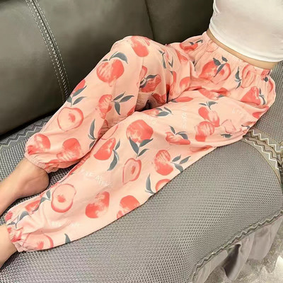 Γυναικεία Casual Print Παντελόνια Palazzo Summer Loose Sleep Πιτζάμα Παντελόνι Φαρδύ πόδι Casual Outdoor Παντελόνι Λεπτό σορτς Cropped Παντελόνι ouc1143