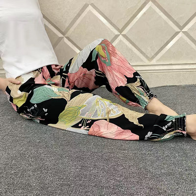 Γυναικεία Casual Print Παντελόνια Palazzo Summer Loose Sleep Πιτζάμα Παντελόνι Φαρδύ πόδι Casual Outdoor Παντελόνι Λεπτό σορτς Cropped Παντελόνι ouc1143