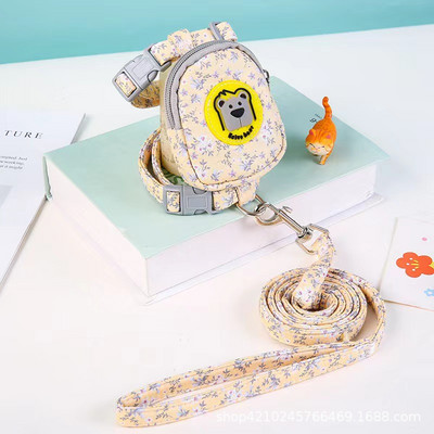 Lemmikloomarakmete jalutusrihma komplekt Lilleline koera seljakott Rinnarakmed Reguleeritava suurusega väikestele keskmistele koertele kassidele kutsikatarvikud