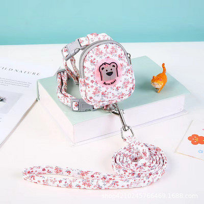 Lemmikloomarakmete jalutusrihma komplekt Lilleline koera seljakott Rinnarakmed Reguleeritava suurusega väikestele keskmistele koertele kassidele kutsikatarvikud