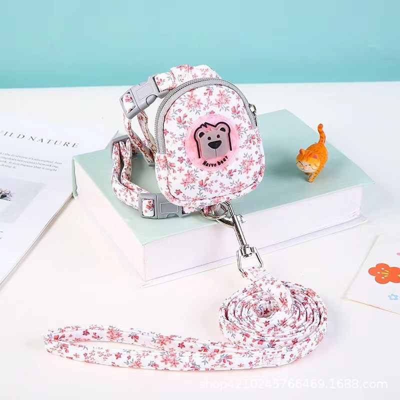 Lemmikloomarakmete jalutusrihma komplekt Lilleline koera seljakott Rinnarakmed Reguleeritava suurusega väikestele keskmistele koertele kassidele kutsikatarvikud