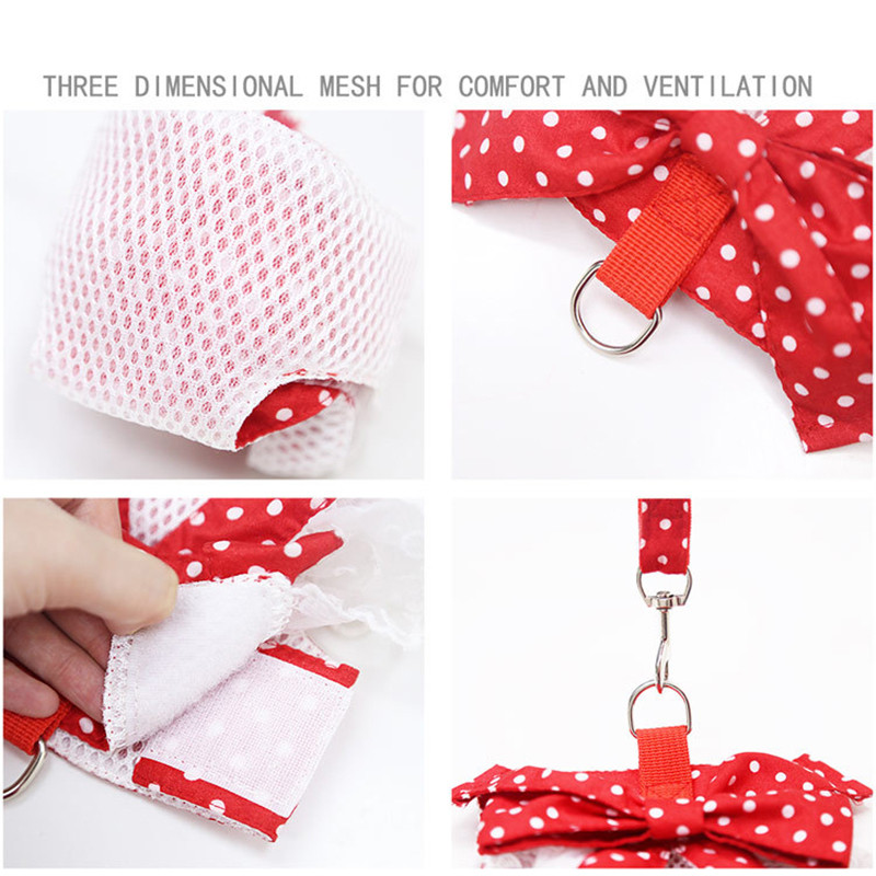 Slatka naramenica Ogrlica za pse za mačke Male dječice Prsni remen Povodac Slatka prozračna mrežasta traka za prsa Pribor za kućne ljubimce Potrepštine za štence