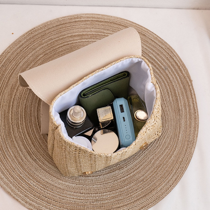 Bohemian Beach Backpack Chic Ψάθινο υφαντό σακίδιο πλάτης Γυναικείο casual Holiday Daypack