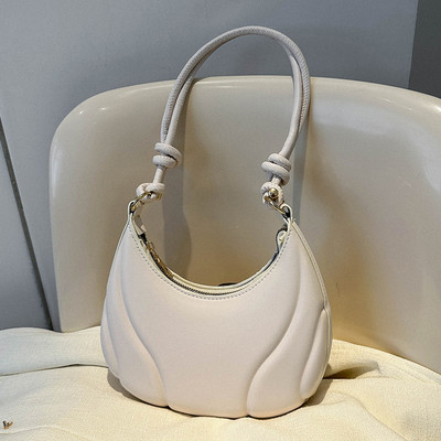 Geantă retro de culoare solidă Genți de umăr din piele de înaltă calitate pentru femei Y2K Genți de mână simple pentru femei, de designer Hobos