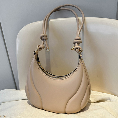 Geantă retro de culoare solidă Genți de umăr din piele de înaltă calitate pentru femei Y2K Genți de mână simple pentru femei, de designer Hobos