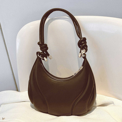 Geantă retro de culoare solidă Genți de umăr din piele de înaltă calitate pentru femei Y2K Genți de mână simple pentru femei, de designer Hobos