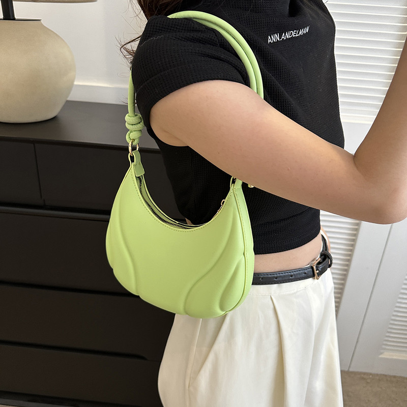 Geantă retro de culoare solidă Genți de umăr din piele de înaltă calitate pentru femei Y2K Genți de mână simple pentru femei, de designer Hobos