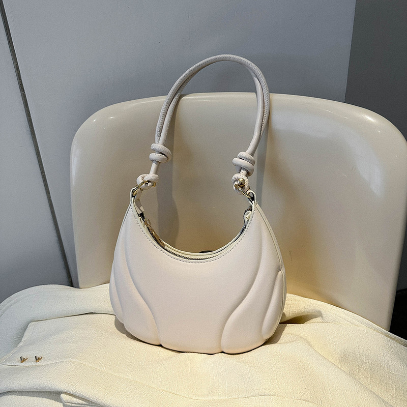 Geantă retro de culoare solidă Genți de umăr din piele de înaltă calitate pentru femei Y2K Genți de mână simple pentru femei, de designer Hobos